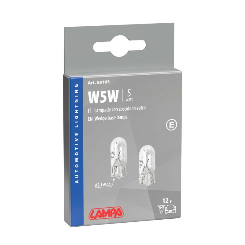 LAMPARA SIN CASQUILLO  2 UND  W5W  12V