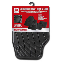 ALFOMBRAS GOMA Y MOQUETA UNIVERSAL 4 PZAS