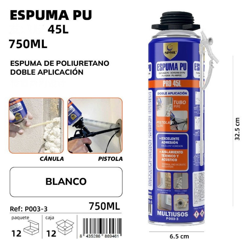 ESPUMA POLIURETANO DOBLE ACCION 750ML