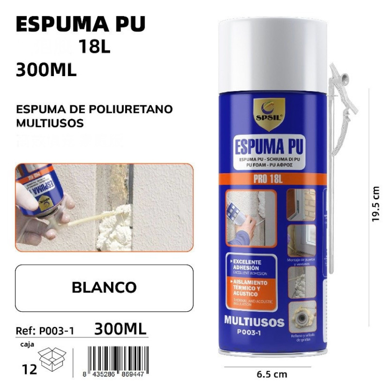 ESPUMA POLIURETANO MULTIUSOS 300ML